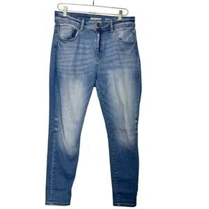 Kancan‎ Kurvy Ultra High Rise Skinny Jean Women 30 Lt Blue Wash Stretch Denim